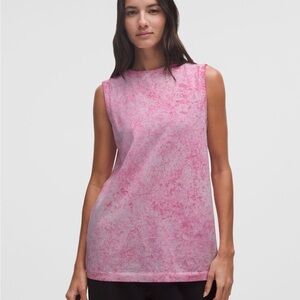 Lululemon All Yours Organic Cotton Tank Top Blissful Pink Size Large NWT